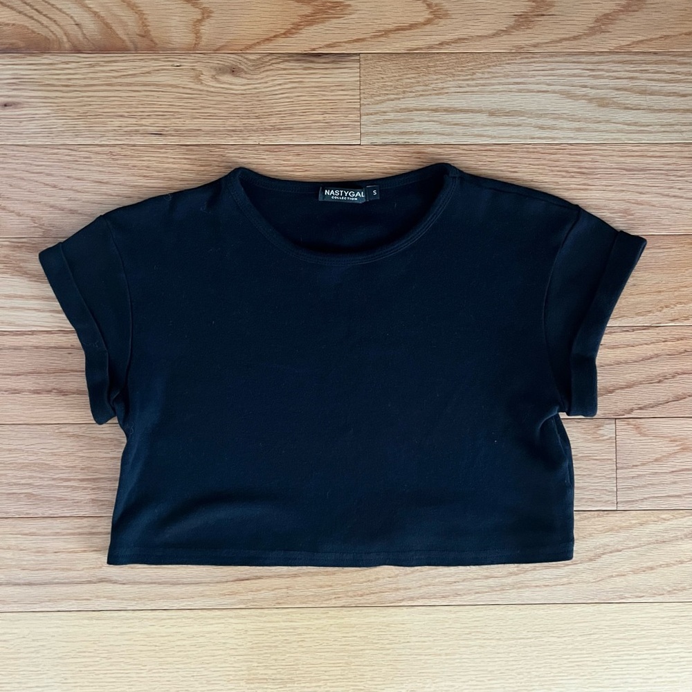 NWOT Nasty Gal Black Cotton Crop Top